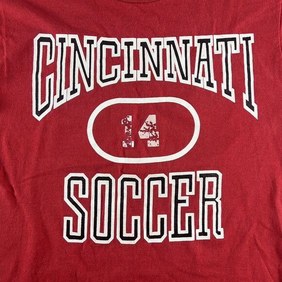 Vintage Cincinnati Bearcats Soccer Shirt Men’s  XL Red USA Single Stitch 90s - Picture 5 of 11